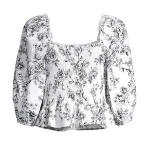 NWT RACHEL PARCELL Printed Smocked Top Size: 12